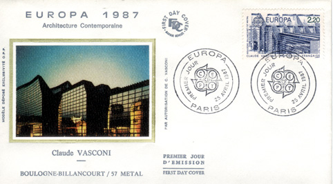 Détail timbre Europa 1987.