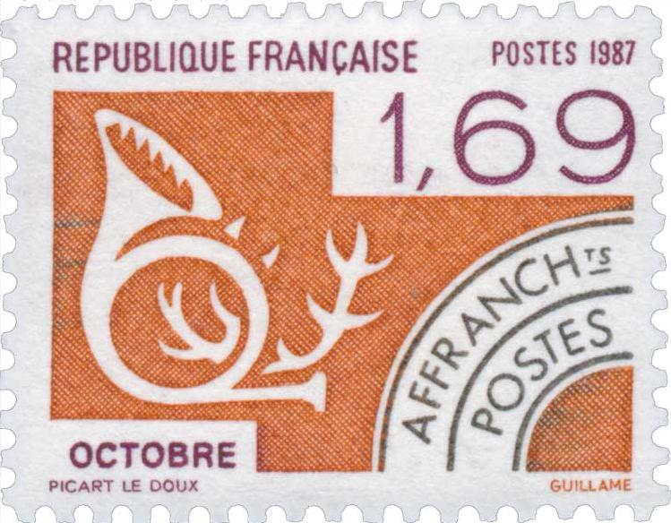 Timbre préoblitéré du mois d'octobre.