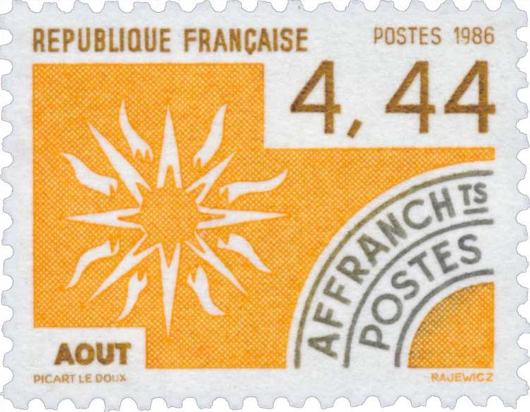 Timbre préoblitéré du mois d'août.